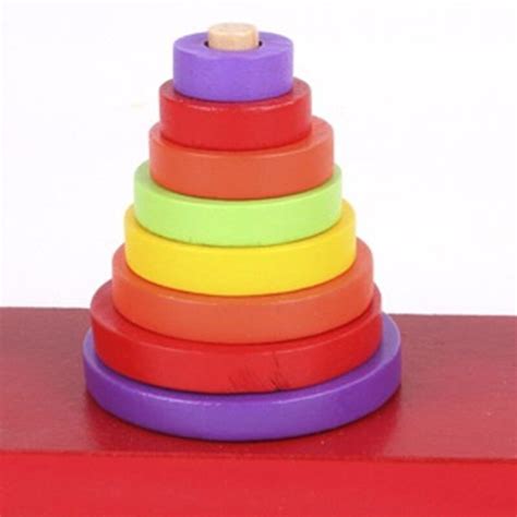 Buy Baby Toys Wooden Educational Stacking Ring Tower
