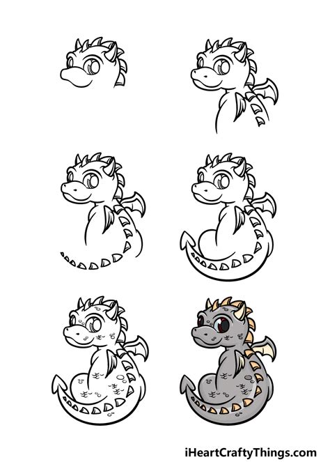 How To Draw A Dragon How To Draw A Baby Dragon Step By Step For Kids