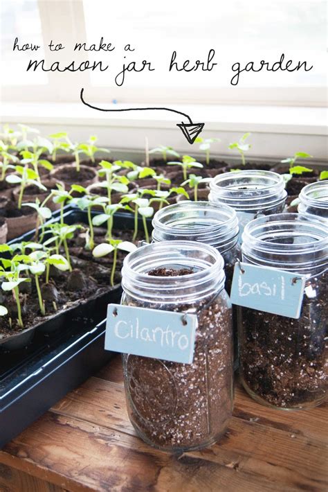 Plant your seeds, label your jars, and watch your herbs grow! DIY Mason Jar Herb Garden | Averie Lane: DIY Mason Jar ...
