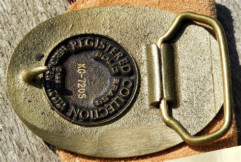 Vintage Brass Belt Buckle West Virginia 1863 Souvenir Gold Logger