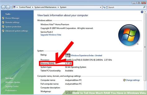 This is the computer ram which has been installed on your windows pc. How to Tell How Much RAM You Have in Windows Vista: 4 Steps