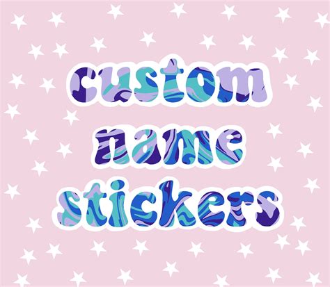 Custom Name Sticker Etsy