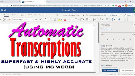 How To Transcribe Your Audiovideo Using Microsoft Word Automatic
