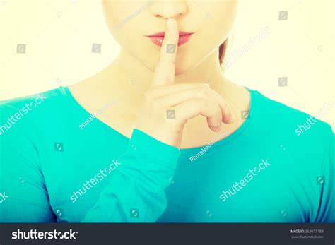 Teen Woman With Hush Gesture Stock Photo 363071783 Shutterstock