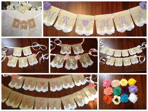 Custom Burlap Lace Banners Wedding Decor Bridal Shower Etsy