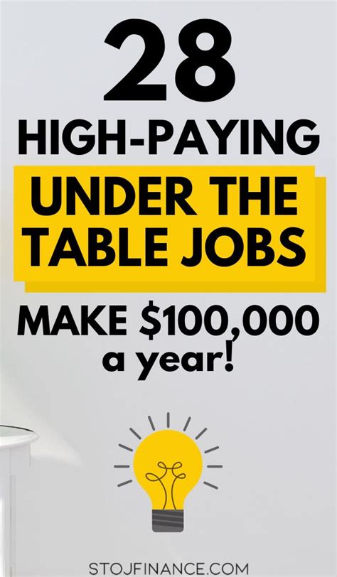 28 Top Under The Table Jobs That Pay You Cash Directly Under The