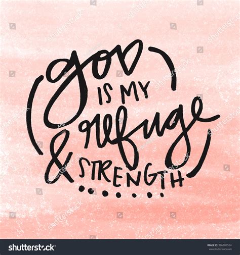 God My Strength Quote Bible Verse Stock Illustration 386801524