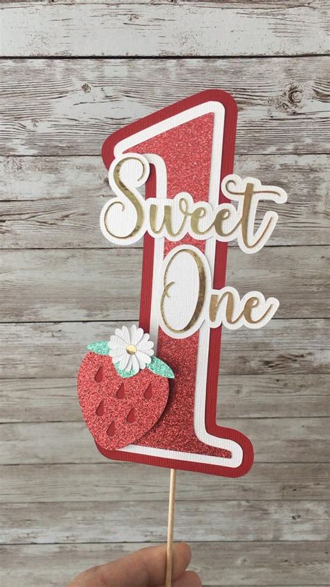 Strawberry Cake Topper Strawberry Sweet One Cake Topper Strawberry