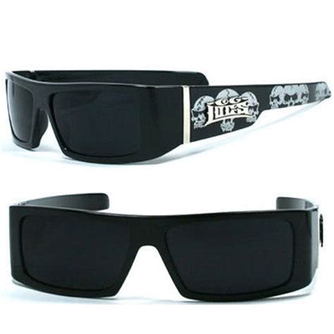Locs Mens Cholo Biker Sunglasses Black Skull Lc33 Biker Sunglasses Locs Sunglasses