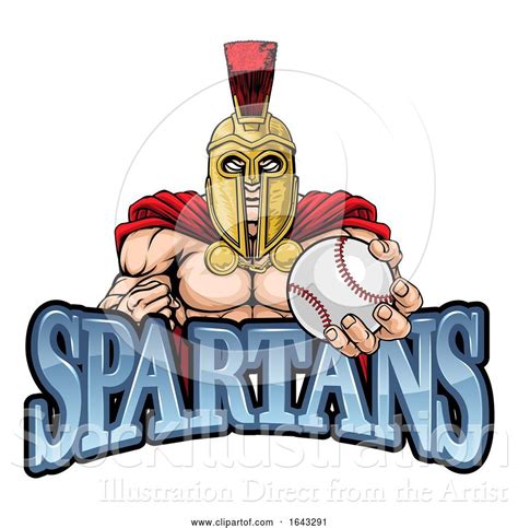 Vector Illustration Of Spartan Trojan Baseball Sports Mascot By