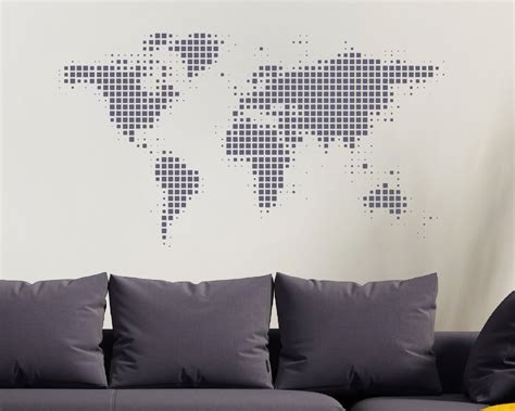 World Map Wall Sticker - World Wall Sticker - World Map - World Globe - World Map Wall Art 