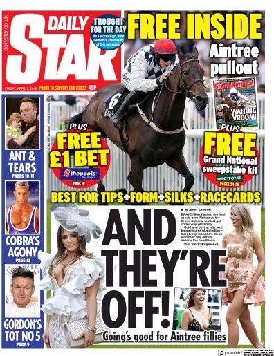 Daily Star Uk Front Page For 5 April 2019 Paperboy Online Newspapers