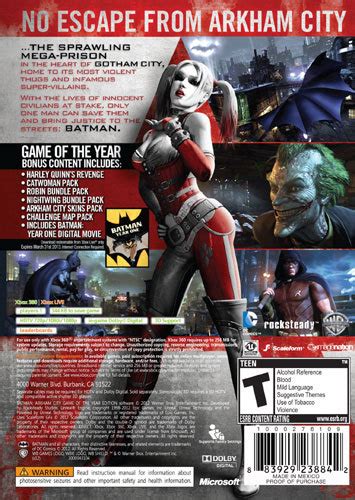 Best Buy Batman Arkham City Game Of The Year Edition Xbox 360 1000276109