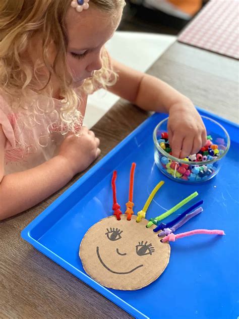 Fine Motor Skills Activity With Beads Toddler Approved