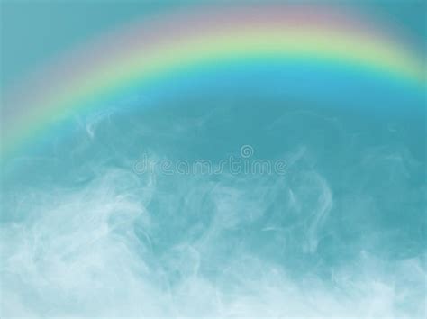 Rainbow On Blue Sky Background Stock Photo Image Of Advertisement