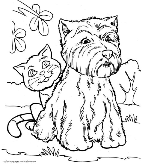 Animals Cats And Dogs Coloring Pages Coloring Pages