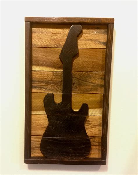 Wood Electric Guitar Wall Hanging By Kendrickhandcrafted On Etsy