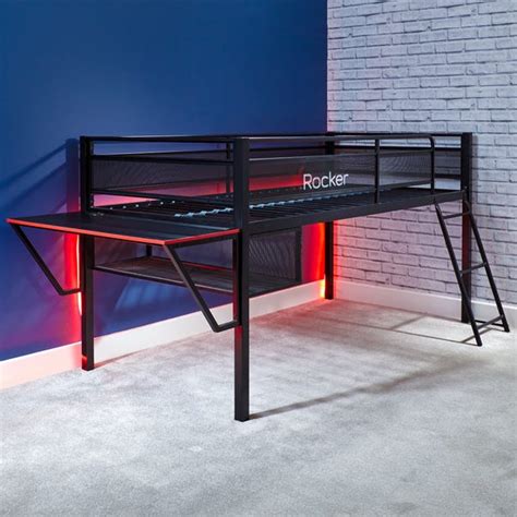 X Rocker Sanctum Gaming Mid Sleeper Bunk Bed With Desk Dunelm