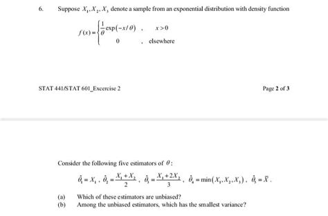 solved 6 suppose x x x denote a sample from an