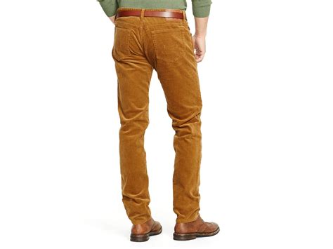 Lyst Ralph Lauren Polo Varick Slim Straight Corduroy Pants In Brown