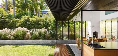Open Air Kitchen And Dining Space Facing The Garden Brisbane