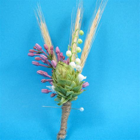 Hops Boutonniere With Rye Lilac And Lily Of The Valley See How To