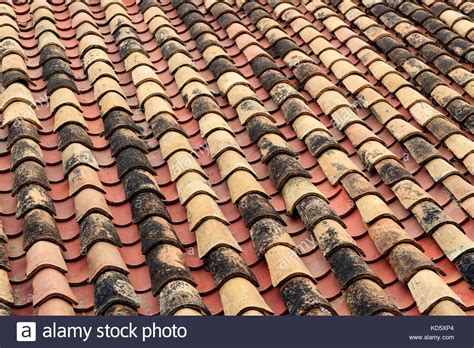 Closeup Shot Of Background Of Old Roof Tiles Stock Photo Alamy