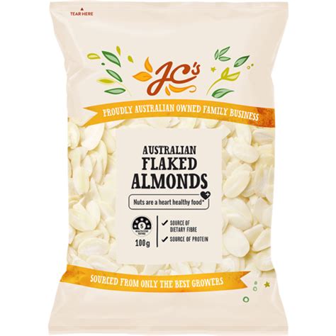 Jcs Australian Almonds Flaked 100gm St Helens Supaiga