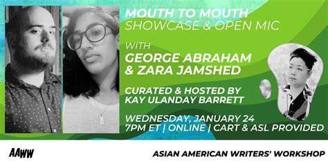 Virtual Mouth To Mouth Showcase And Open Mic Asian American Writers Workshop