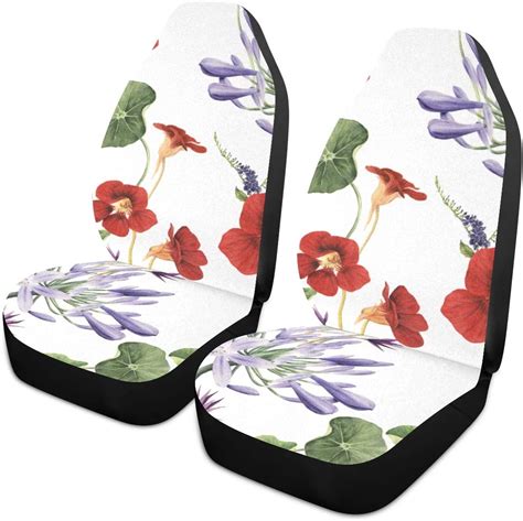 car seat covers 1pc front seats floral pattern flowers automotive seat covers with back pocket