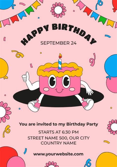 Personalize And Get This Cool Retro Happy Birthday Party Invitation