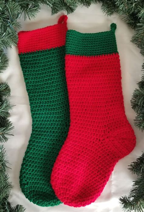 These adorable little stockings can be made with just a half a get out those knitting needles and make these adorably rustic stockings. Simply a Christmas Stocking in 2020 | Crochet christmas ...