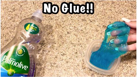 How To Make Quick And Easy No Glue Dish Soap Slime Youtube