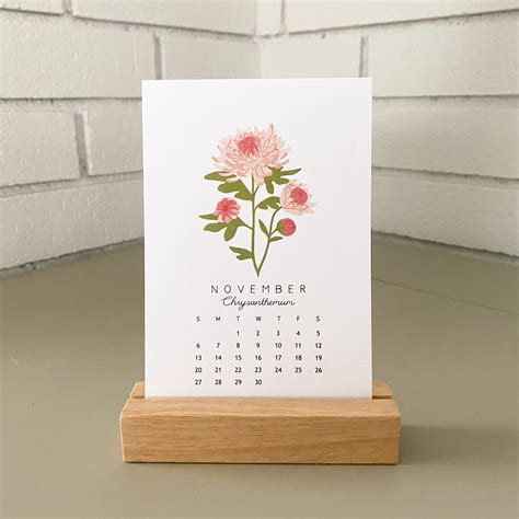 2023 Birth Flower Desk Calendar 2023 Mini Calendar Small Etsy