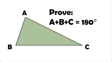 Prove Sum Of Interior Angles Of Triangle Is 180 Youtube