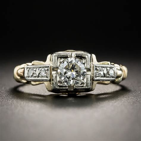 Vintage Two Tone 30 Carat Diamond Engagement Ring