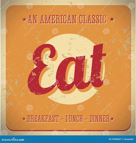 Eat Vintage Sign All American Classic Stock Vector Illustration Of