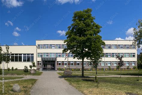 Public School Building Exterior View Of School Building With