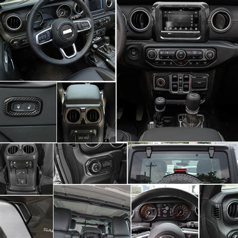 For 2018 Jeep Wrangler Jl Interior Accessories Cover Trim Kit Carbon