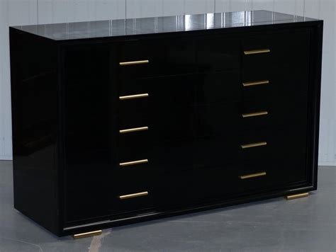 Sign up for free today! Large Ralph Lauren Fifth Avenue Ebonised Black and Gold Chest of Drawers at 1stdibs