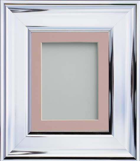 Esmerelda Chrome 16x12 Frame With Pink Mount Cut For Image Size 12x10