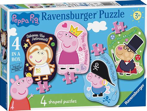 Ravensburger Peppa Pig 4 Shaped Jigsaw Puzzles 4 6 8 10 Pieces For