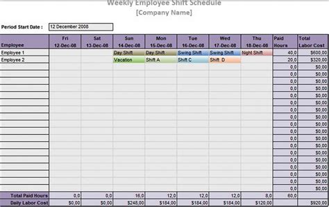 Explore Our Example Of Employee Shift Work Schedule Template For Free Schedule Template Shift