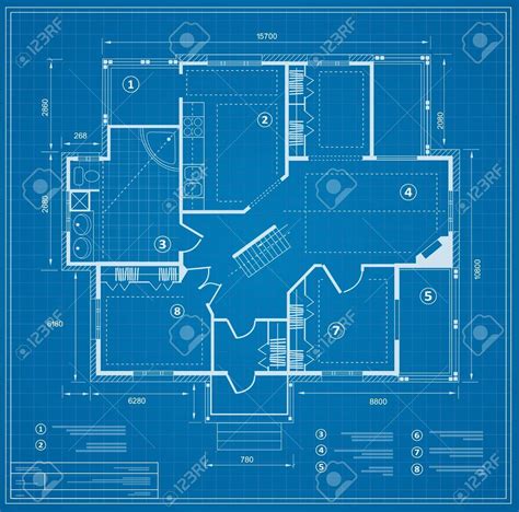 Blueprint House Plan Royalty Free Cliparts Vectors And Stock