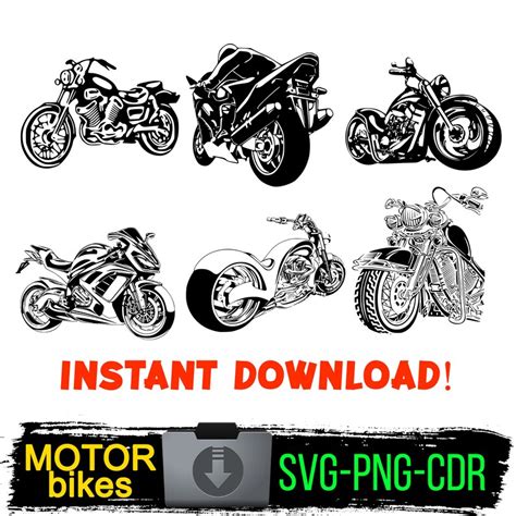 Motorcycle Svg Bundle Motorbike Svg Chopper Svg Cruiser Etsy