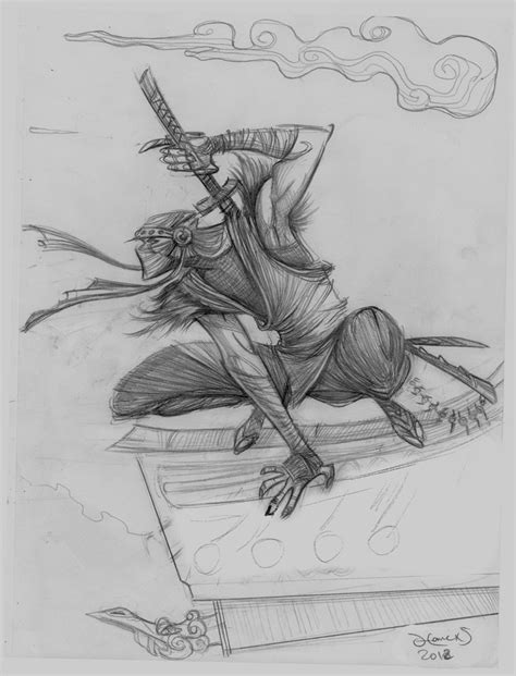 Ninja On The Roof Sketch By Hamex On Deviantart