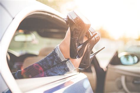 Royalty Free Photo Sexy Woman Legs On High Heels Out Of Car Windows Pickpik