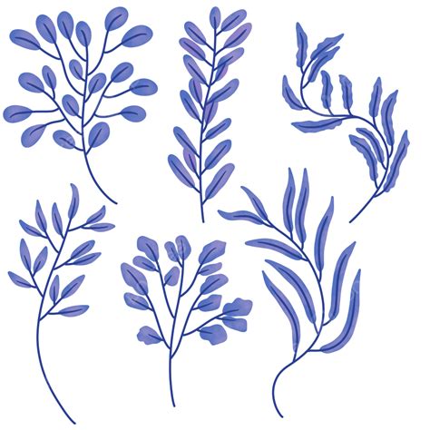 Blue Watercolor Leaves Png Picture Watercolor Leaves With Blue Color