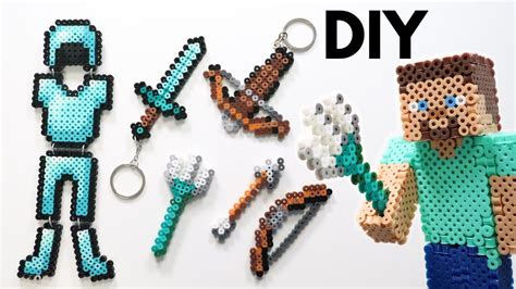 Easy Diy Minecraft Perler Bead Keychains Magnets Youtube Diy Hot Sex Picture