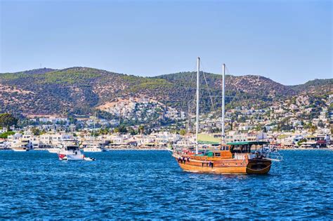 14 Of September 2017 Turkey Bodrum Yacht On The Sea Beautiful Bay